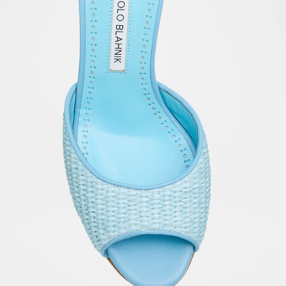 Manolo Blahnik Shoes - Manolo Blahnik Raffia Jadara Slide Sandals